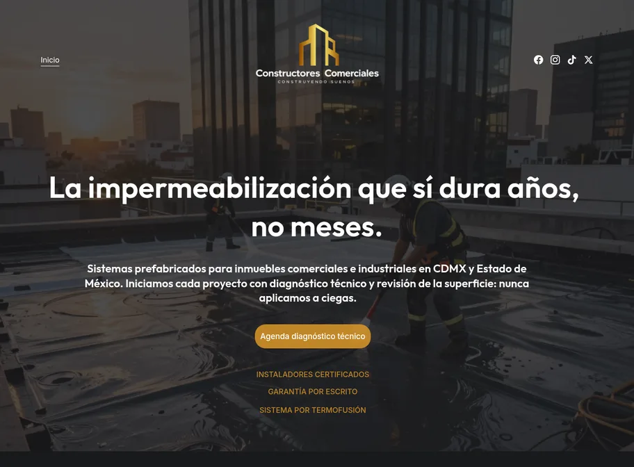 Página web de Constructores Comerciales hecha por Página Web Fácil