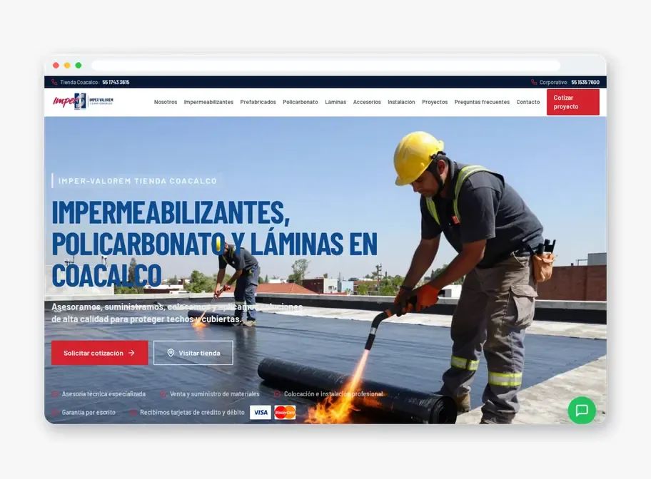Página web de Imper Valorem hecha por Página Web Fácil