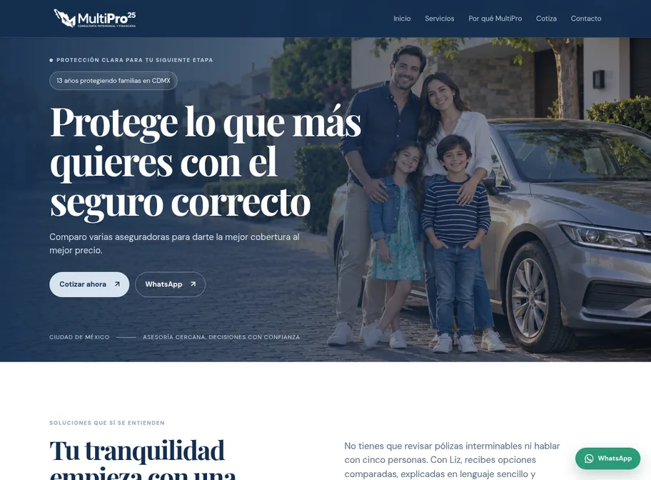 Página web de MultiPro25 hecha por Página Web Fácil