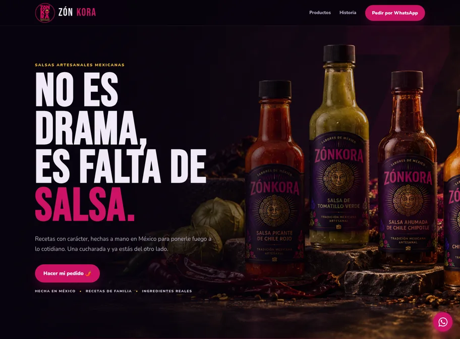 Página web de Zónkora hecha por Página Web Fácil