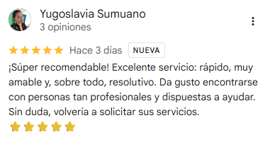 Testimonio de Yugoslavia Sumuano: Súper recomendable, excelente servicio.